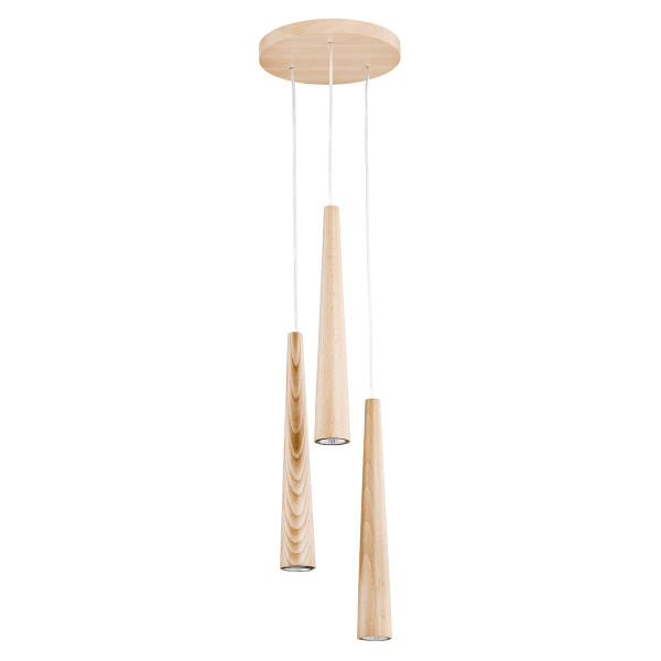 Lampa wisząca SEAL tuby jasne drewno 3xGU10x10W wym:95x24x24cm IP20 Alfa 1018965