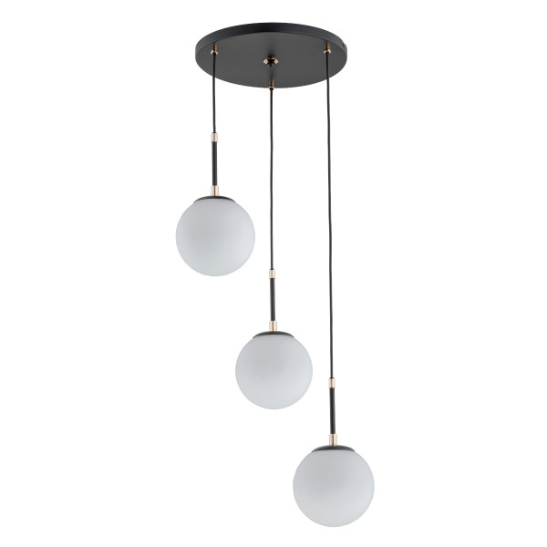 Lampa wisząca SEBIA miedziane wstawki czarna 3xE14x10W IP20 Alfa 984943