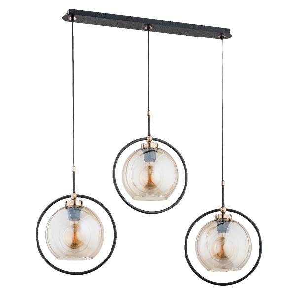 Lampa wisząca SELDI czarno-złota 3xE27x15W wym:90x27x85cm IP20 Alfa 988658