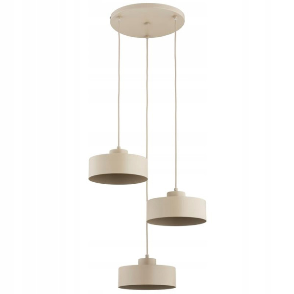 Lampa wisząca SELIA okrągła podsufitka beżowa 3xE27x15W IP20 Alfa 1025269