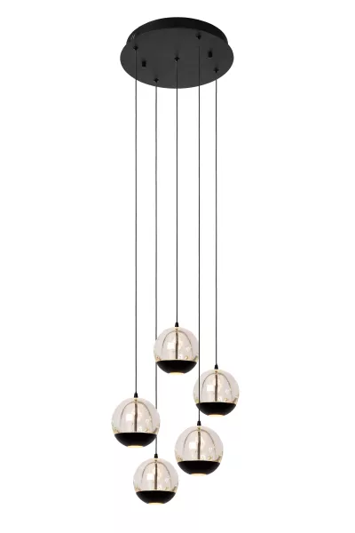 Lampa wisząca SENTUBAL czarna LED 5x52W Ciepła biel 210lm Lucide 850369