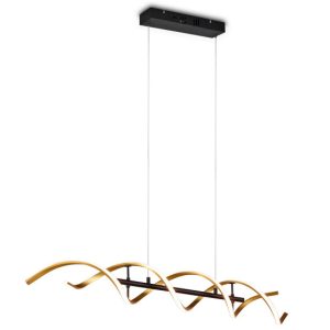 Lampa wisząca SEQUENCE złoto-czarna-biała LED 2x45W 2700K-6400K 5600lm Trio 836108 Lampa wisząca SEQUENCE złoto-czarna-biała LED 2x45W 2700K-6400K 5600lm Trio 836108
