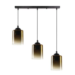 Lampa wisząca Serena złote klosze czarna 3xE27x40W IP20 Candellux 988625 Lampa wisząca Serena złote klosze czarna 3xE27x40W IP20 Candellux 988625
