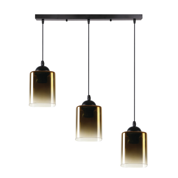 Lampa wisząca Serena złote klosze czarna 3xE27x40W IP20 Candellux 988625