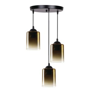 Lampa wisząca Serena złote klosze czarno-złota 3xE27x40W IP20 Candellux 988592 Lampa wisząca Serena złote klosze czarno-złota 3xE27x40W IP20 Candellux 988592
