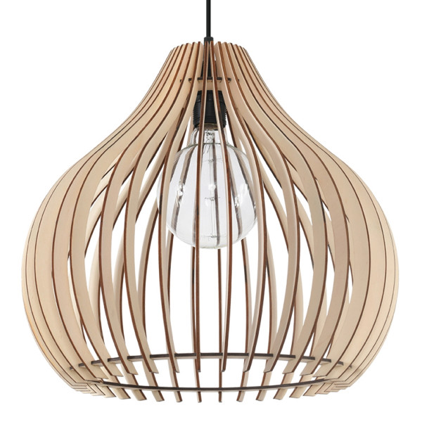 Lampa wisząca SERENO czarna-naturalne drewno 1xE27x60W IP20 Pure Lume 1019433