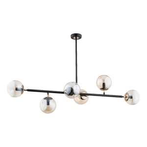 Lampa wisząca SERGIO czarna-stare złoto 6xE14x10W IP20 Alfa 1025578 Lampa wisząca SERGIO czarna-stare złoto 6xE14x10W IP20 Alfa 1025578