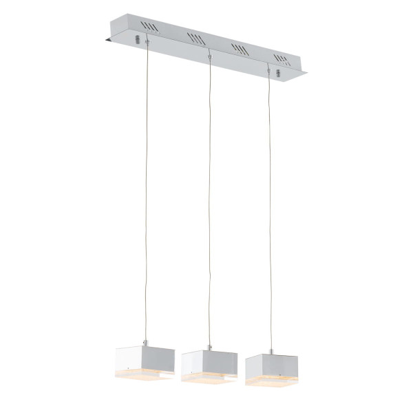 Lampa wisząca Seth chromowana przezroczysta LED 3x12.6W 3000K 960lm Italux 858066
