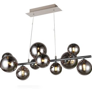 Lampa wisząca Sevilla 10-punktowa szklana czarny chrom 595253 Lampa wisząca Sevilla 10-punktowa szklana czarny chrom 595253