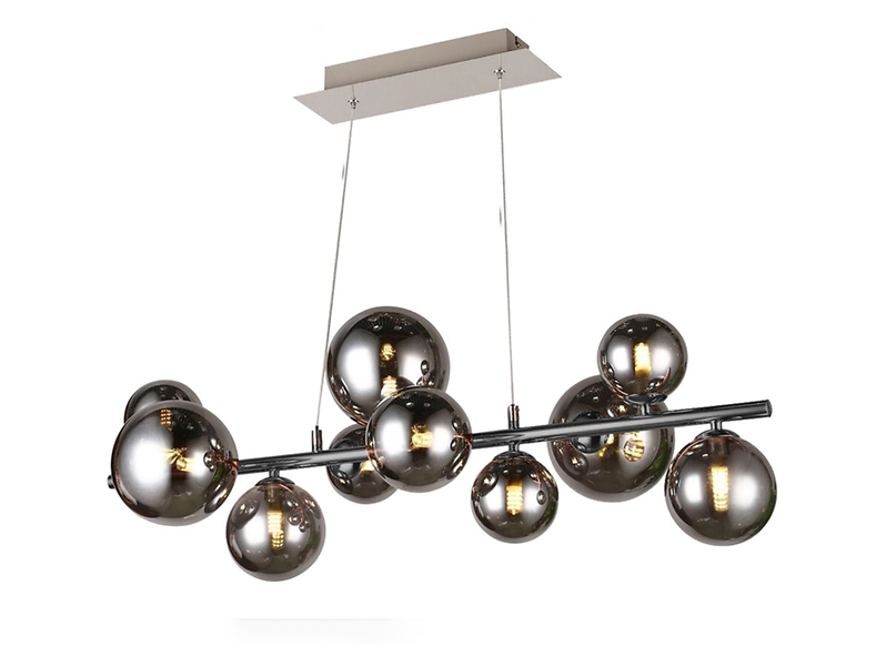 Lampa wisząca Sevilla 10-punktowa szklana czarny chrom 595253