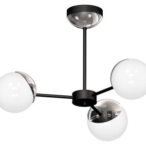 Lampa wisząca Sfera 3-punktowa metalowa biało-czarna 96211 Lampa wisząca Sfera 3-punktowa metalowa biało-czarna 96211