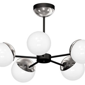 Lampa wisząca Sfera 5-punktowa metalowa biało-czarna 96212 Lampa wisząca Sfera 5-punktowa metalowa biało-czarna 96212