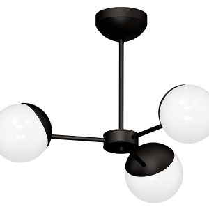 Lampa wisząca Sfera Black 3-punktowa szklana biała 57729 Lampa wisząca Sfera Black 3-punktowa szklana biała 57729