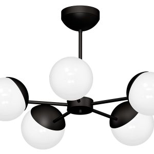 Lampa wisząca Sfera Black 5-punktowa metalowa biało-czarna 96217 Lampa wisząca Sfera Black 5-punktowa metalowa biało-czarna 96217
