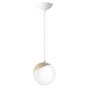 Lampa wisząca Sfera Wood szklana biała 95369 Lampa wisząca Sfera Wood szklana biała 95369