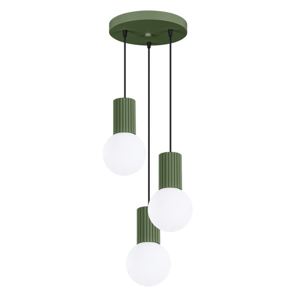 Lampa wisząca SFERA zielony oliwkowo-biała 3xG9x8W IP20 Pure Lume 1018770