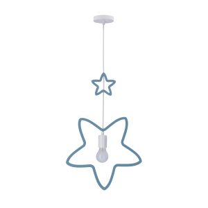 Lampa wisząca Single biało-niebieska 1xE27x20W Candellux 1026829 Lampa wisząca Single biało-niebieska 1xE27x20W Candellux 1026829