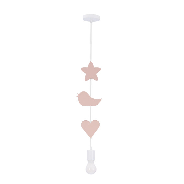Lampa wisząca Single biało-różowa 1xE27x20W Candellux 989738