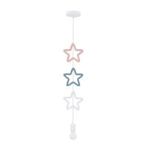 Lampa wisząca Single kolorowe gwiazdki biała 1xE27x20W IP20 Candellux 989837 Lampa wisząca Single kolorowe gwiazdki biała 1xE27x20W IP20 Candellux 989837
