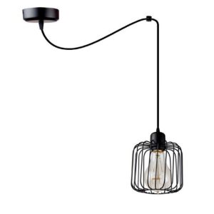 Lampa wisząca Singolo Ragno Rullo czarna metalowa druciak E27 60W kabel 1043609 Lampa wisząca Singolo Ragno Rullo czarna metalowa druciak E27 60W kabel 1043609