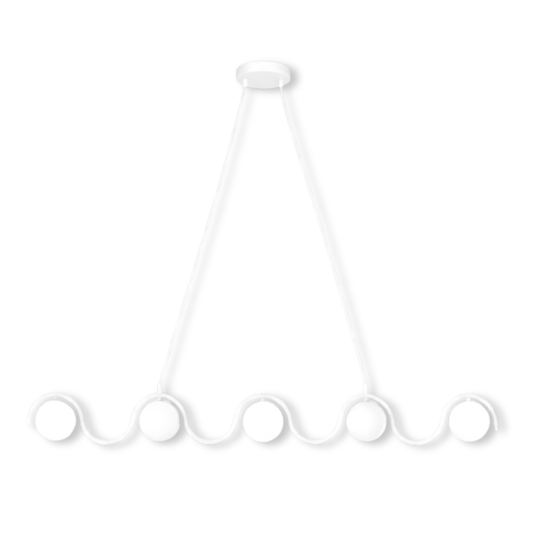 Lampa wisząca SINUS biała 5xG9x15W wym:120x110x14cm IP20 Emibig 988599