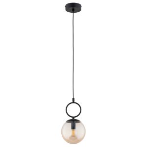 Lampa wisząca SITRO bursztynowa kula czarna 1xE14x10W IP20 Alfa 1019253