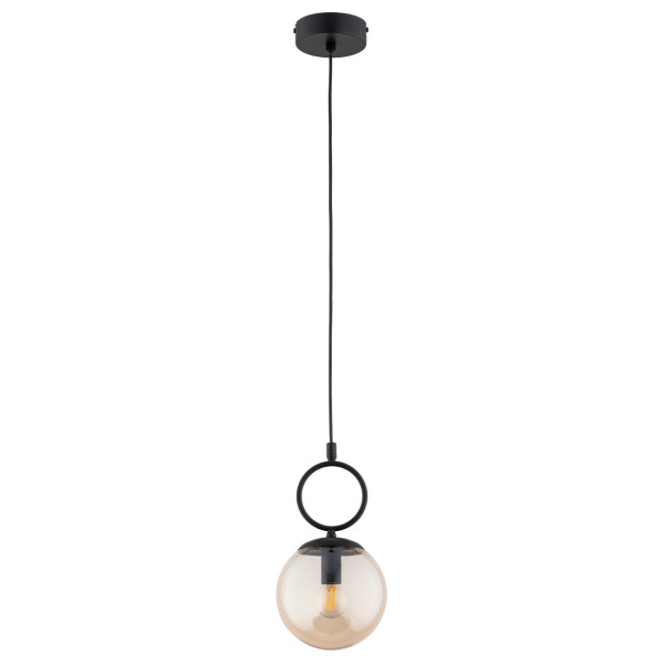 Lampa wisząca SITRO bursztynowa kula czarna 1xE14x10W IP20 Alfa 1019253