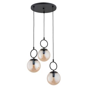 Lampa wisząca SITRO bursztynowe kule czarna 3xE14x10W IP20 Alfa 1019046