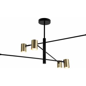 Lampa wisząca Snow 6-punktowa metalowa czarno-złota 48118 Lampa wisząca Snow 6-punktowa metalowa czarno-złota 48118
