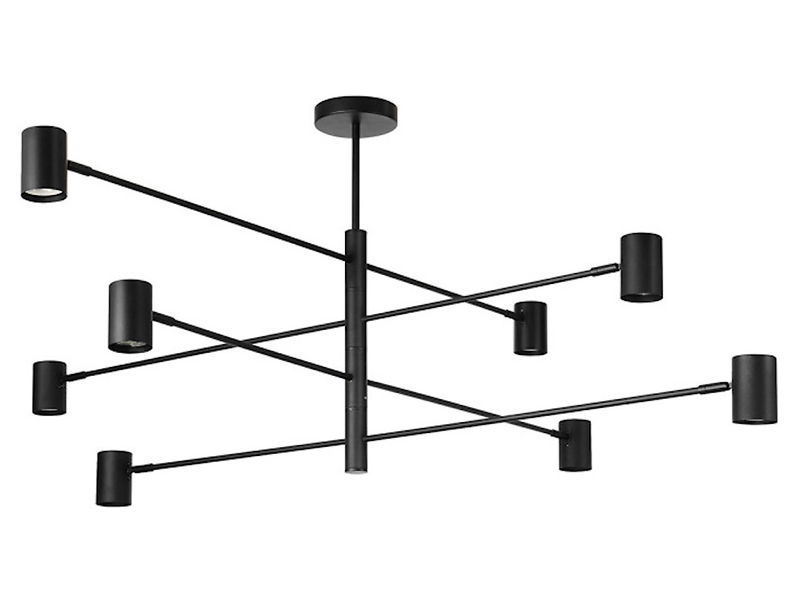 Lampa wisząca Snow 8-punktowa metalowa czarna 656571