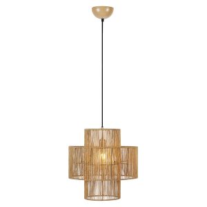 Lampa wisząca Soga z juty beżowa 223754 Lampa wisząca Soga z juty beżowa 223754