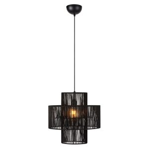 Lampa wisząca Soga z juty czarna 223753 Lampa wisząca Soga z juty czarna 223753
