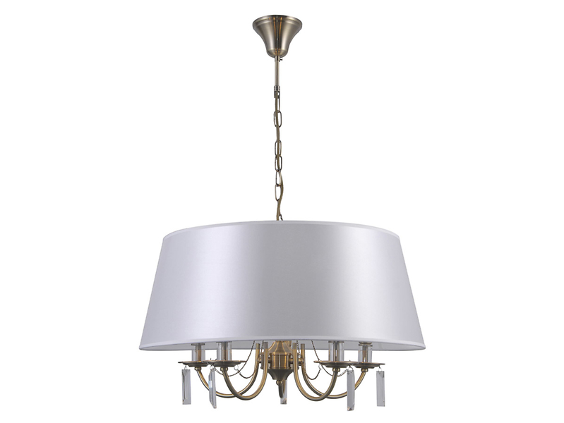 Lampa wisząca Solana 5-punktowa tkaninowa biała 43889