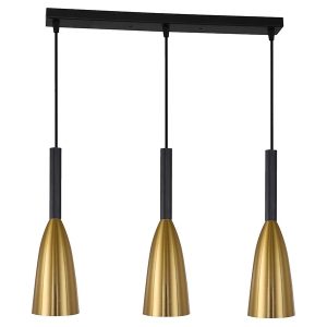 Lampa wisząca Solin 3-punktowa złoto-czarna 48083 Lampa wisząca Solin 3-punktowa złoto-czarna 48083