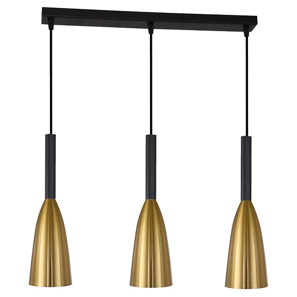 Lampa wisząca Solin 3-punktowa złoto-czarna 48083