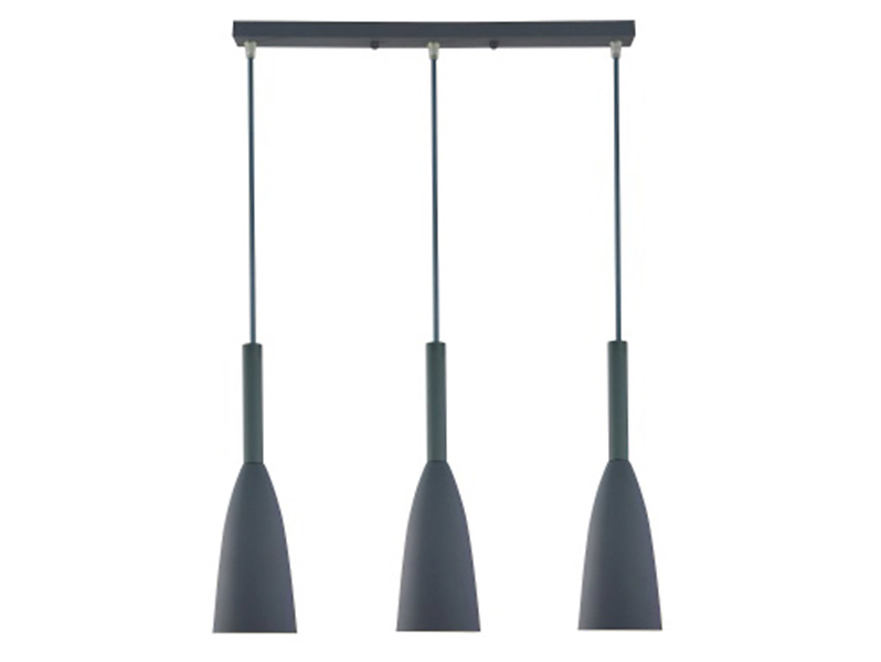 Lampa wisząca Solin 50 cm 3-punktowa metalowa szara 37161