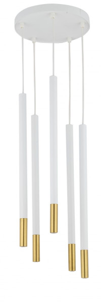 Lampa wisząca Sopel Due biało-złota 5xG9x3W IP20 Sigma Lighting 1026953