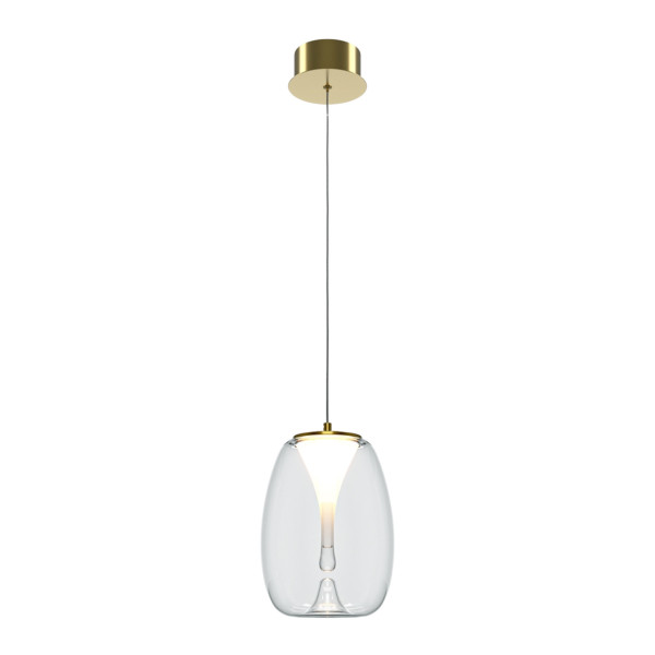 Lampa wisząca Splash złoto-przezroczysta LED 1x7W Ciepła biel 620lm Maytoni 849297