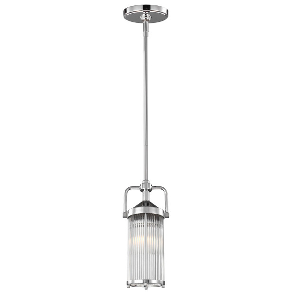Lampa wisząca srebrna Paulson 1xG9x3W wym: 120x13x13 cm Feiss 852748