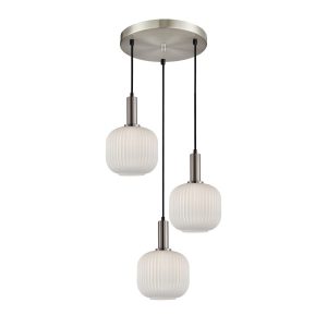 Lampa wisząca srebrna PENZI 3xE27x40W wym: 126x46x46 cm Italux 835991 Lampa wisząca srebrna PENZI 3xE27x40W wym: 126x46x46 cm Italux 835991