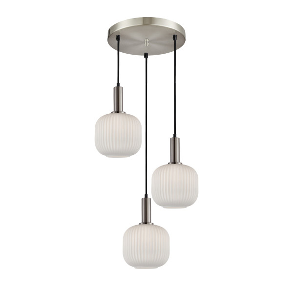 Lampa wisząca srebrna PENZI 3xE27x40W wym: 126x46x46 cm Italux 835991