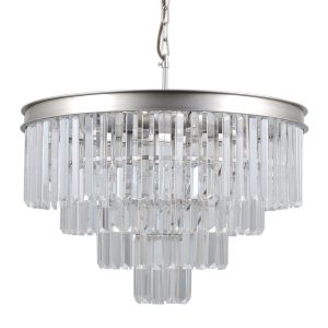 Lampa wisząca srebrna Verdes 8xE14x40W wym: 100x56x56 cm Italux 859950 Lampa wisząca srebrna Verdes 8xE14x40W wym: 100x56x56 cm Italux 859950