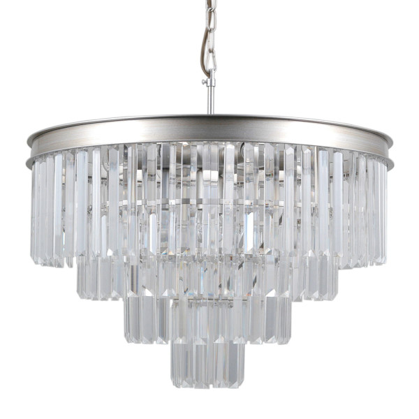 Lampa wisząca srebrna Verdes 8xE14x40W wym: 100x56x56 cm Italux 859950