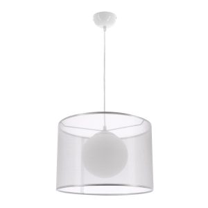 Lampa wisząca srebrno-biała CHICAGO 1xE27x60W wym: 110x35x35 cm Candellux 924253 Lampa wisząca srebrno-biała CHICAGO 1xE27x60W wym: 110x35x35 cm Candellux 924253