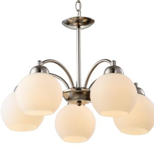 Lampa wisząca srebrno-biała TOBAGO 5xE27x60W wym: 72x52x52 cm Candellux 856537 Lampa wisząca srebrno-biała TOBAGO 5xE27x60W wym: 72x52x52 cm Candellux 856537