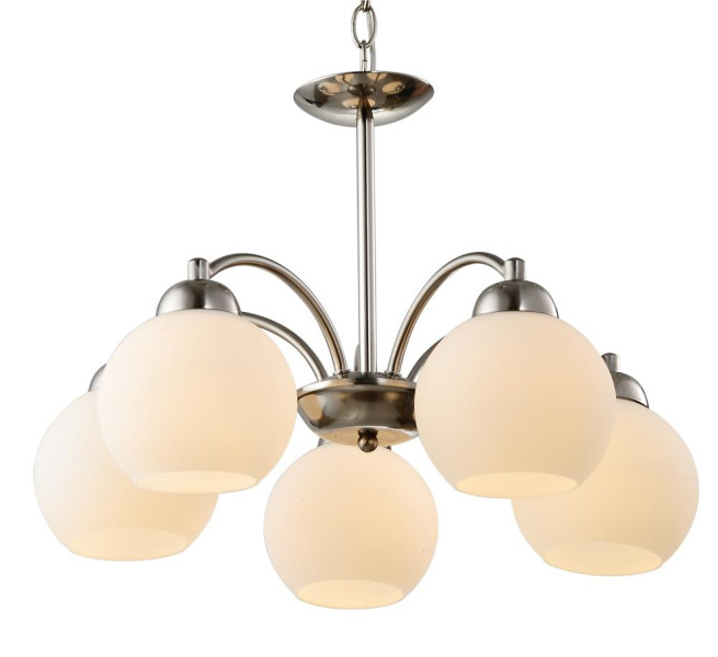 Lampa wisząca srebrno-biała TOBAGO 5xE27x60W wym: 72x52x52 cm Candellux 856537