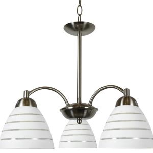 Lampa wisząca srebrno-biała ULI 3xE27x60W wym: 72x45x45 cm Candellux 924052 Lampa wisząca srebrno-biała ULI 3xE27x60W wym: 72x45x45 cm Candellux 924052