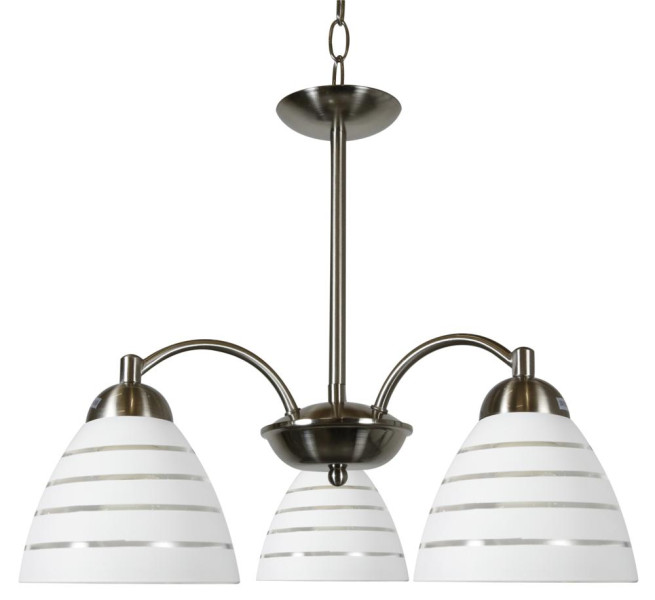 Lampa wisząca srebrno-biała ULI 3xE27x60W wym: 72x45x45 cm Candellux 924052