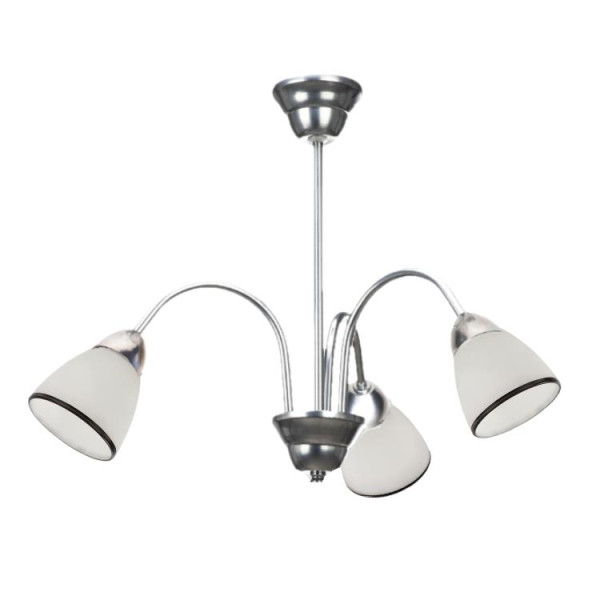 Lampa wisząca srebrno-biała WEZUWIO 3xE27x60W wym: 40x60x60 cm Lampex 860861