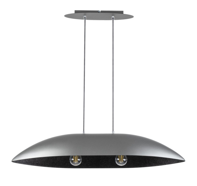 Lampa wisząca srebrno-czarna Gondola 2xE27x15W Sigma Lighting 838045